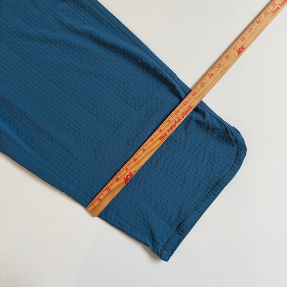 Title Nine Slaycation Wide Leg Cropped Pants Size XL NEW Deep Lagoon Textured - Picture 12 of 16